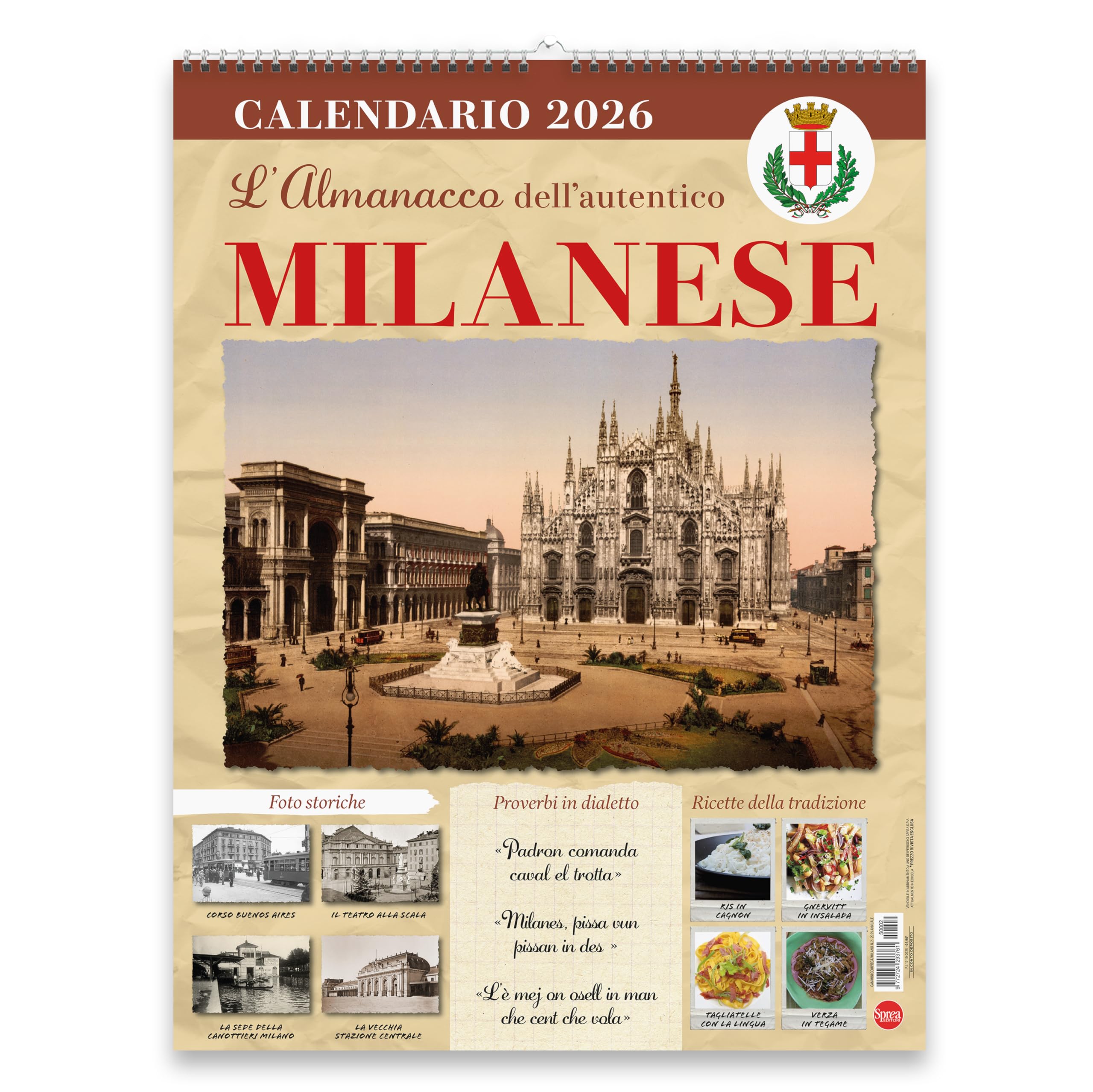 Sprea Calendario Milanese 2026 calendario parete 30x30 cm