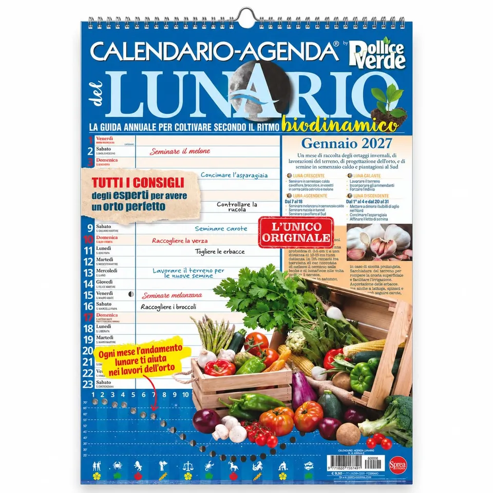 Sprea Lunario 2027 calendario-agenda da parete orto 30x42,5 cm