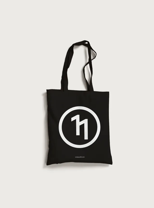 Undici Shopper Bag borsa cotone nera 40x37,5 cm