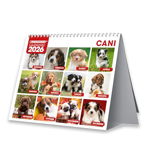 Sprea Cani 2026 calendario da tavolo fotografico 16,5x15