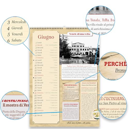 Sprea Calendario Veneto 2026 da parete foto d'epoca