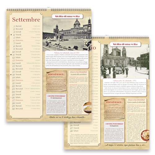 Sprea Calendario Sicilia 2026 da parete foto d'epoca