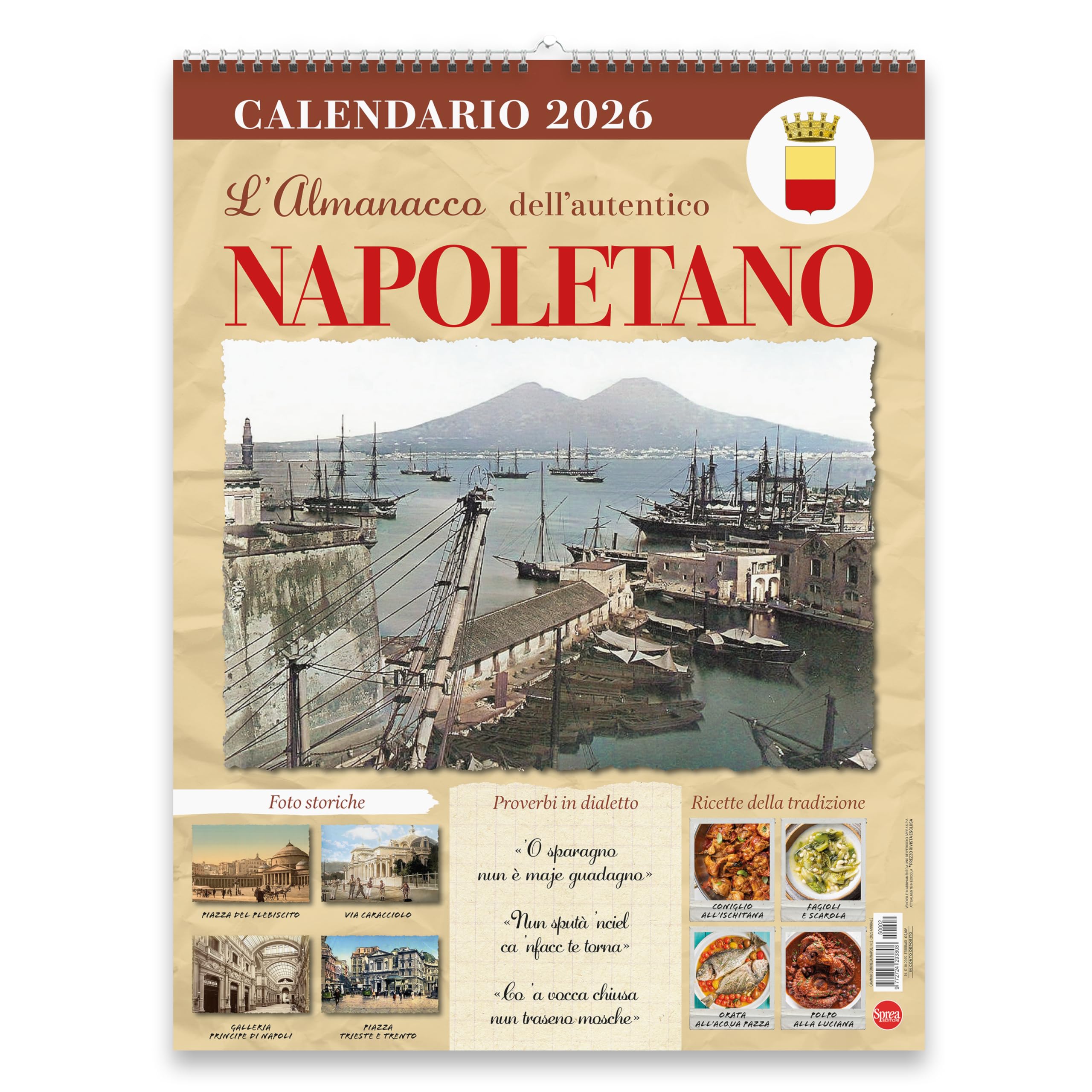 Sprea Napoletano 2026 calendario da parete foto d'epoca