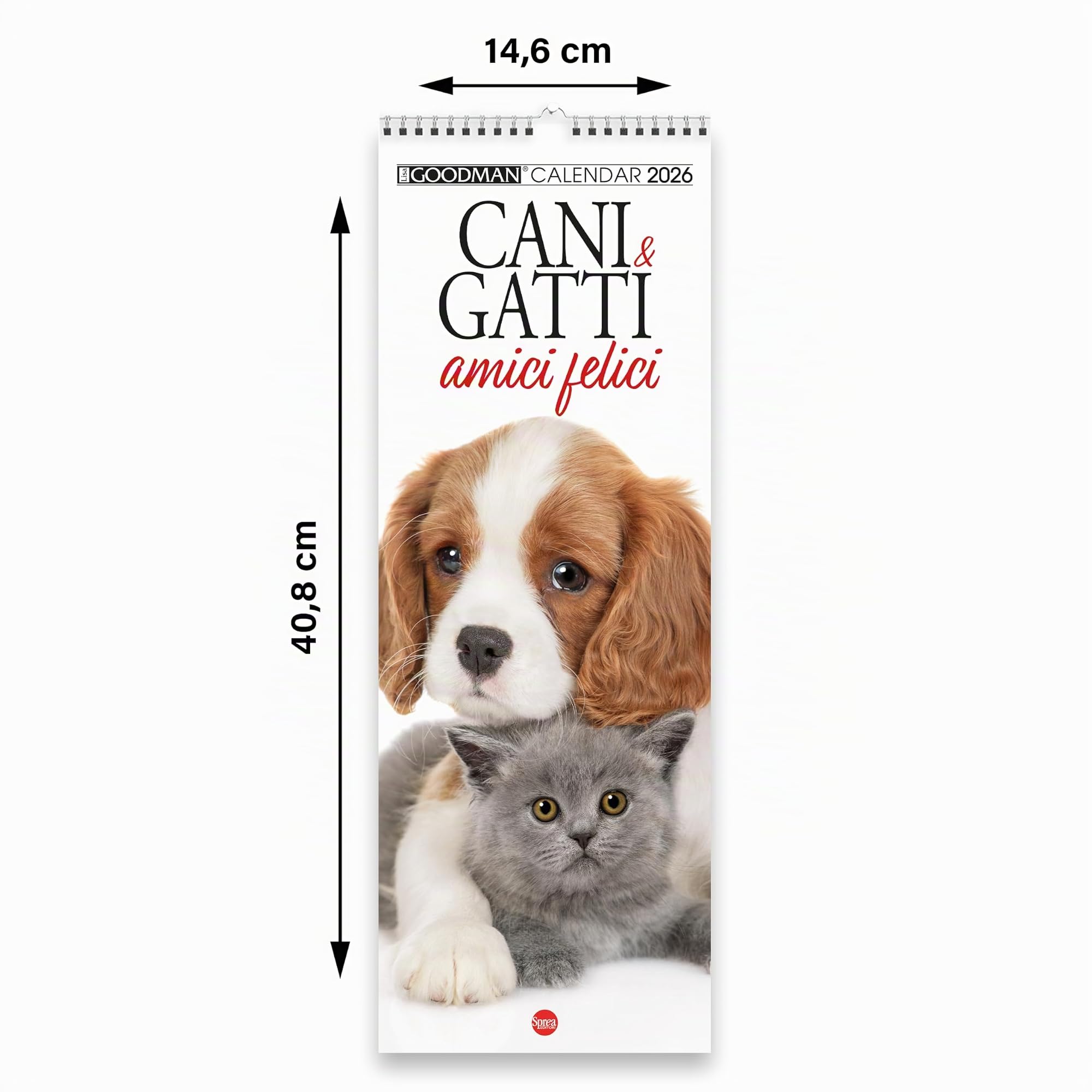 Sprea Cani e Gatti Amici 2026 calendario da parete