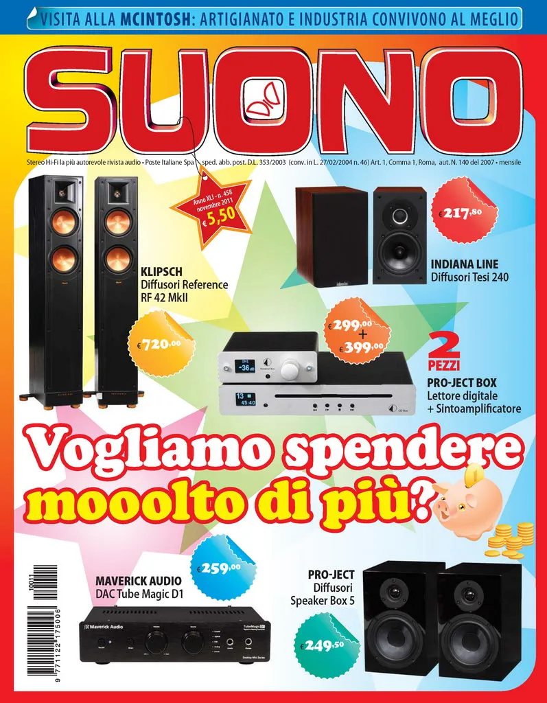Suono n° 458 rivista numero singolo cartaceo