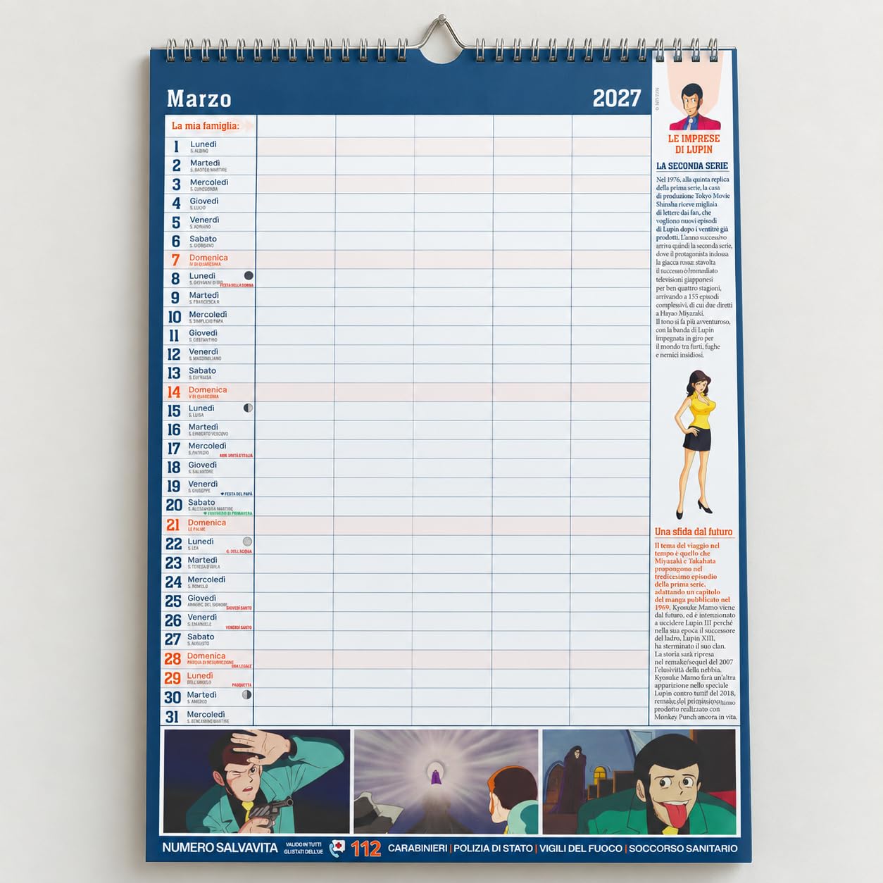 Sprea Lupin III 2027 calendario da parete ufficiale anime 30x42 circa