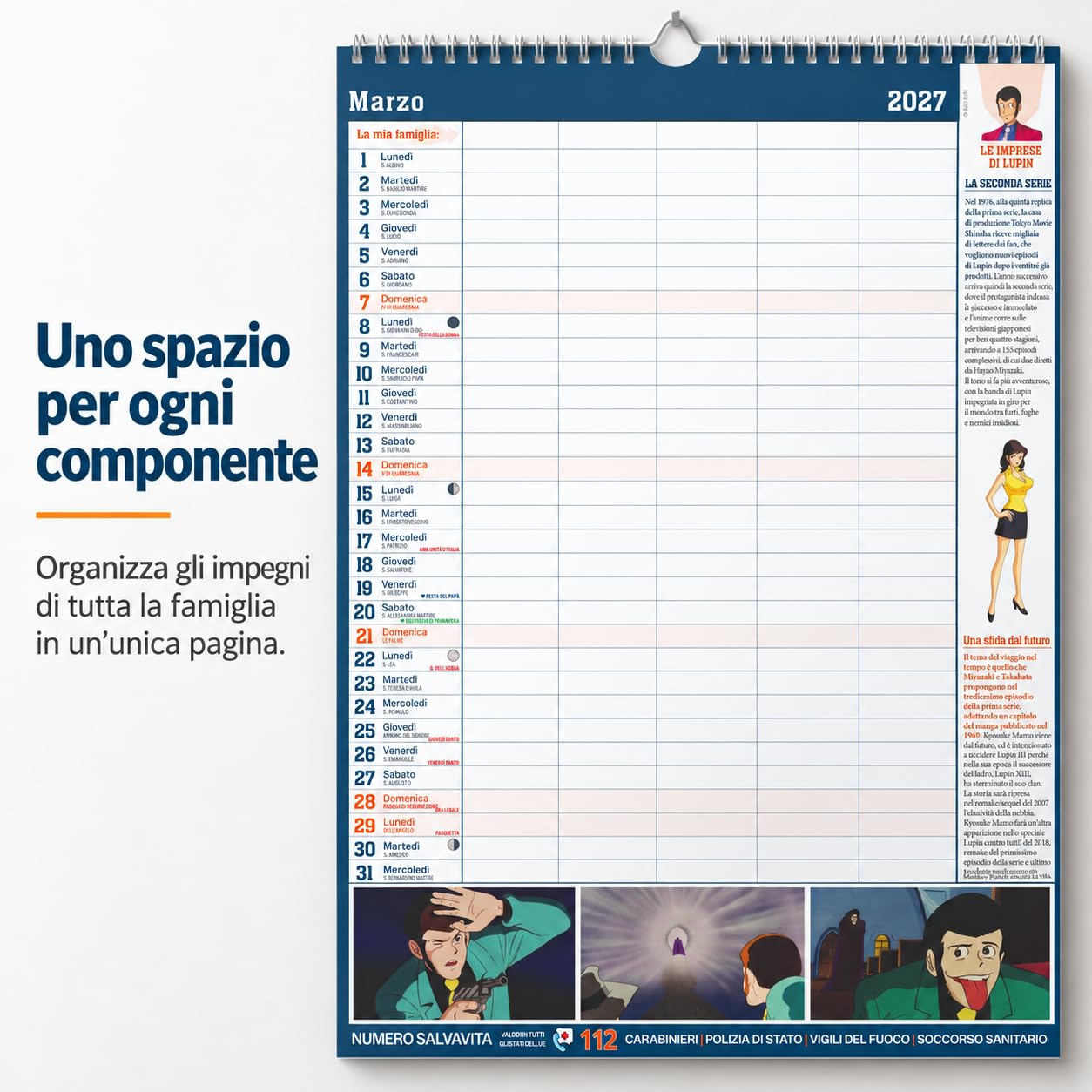 Sprea Lupin III 2027 calendario da parete ufficiale anime 30x42 circa