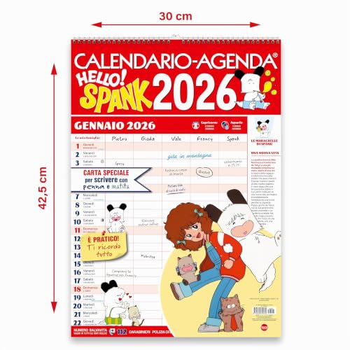 Sprea Hello Spank 2026 calendario agenda famiglia