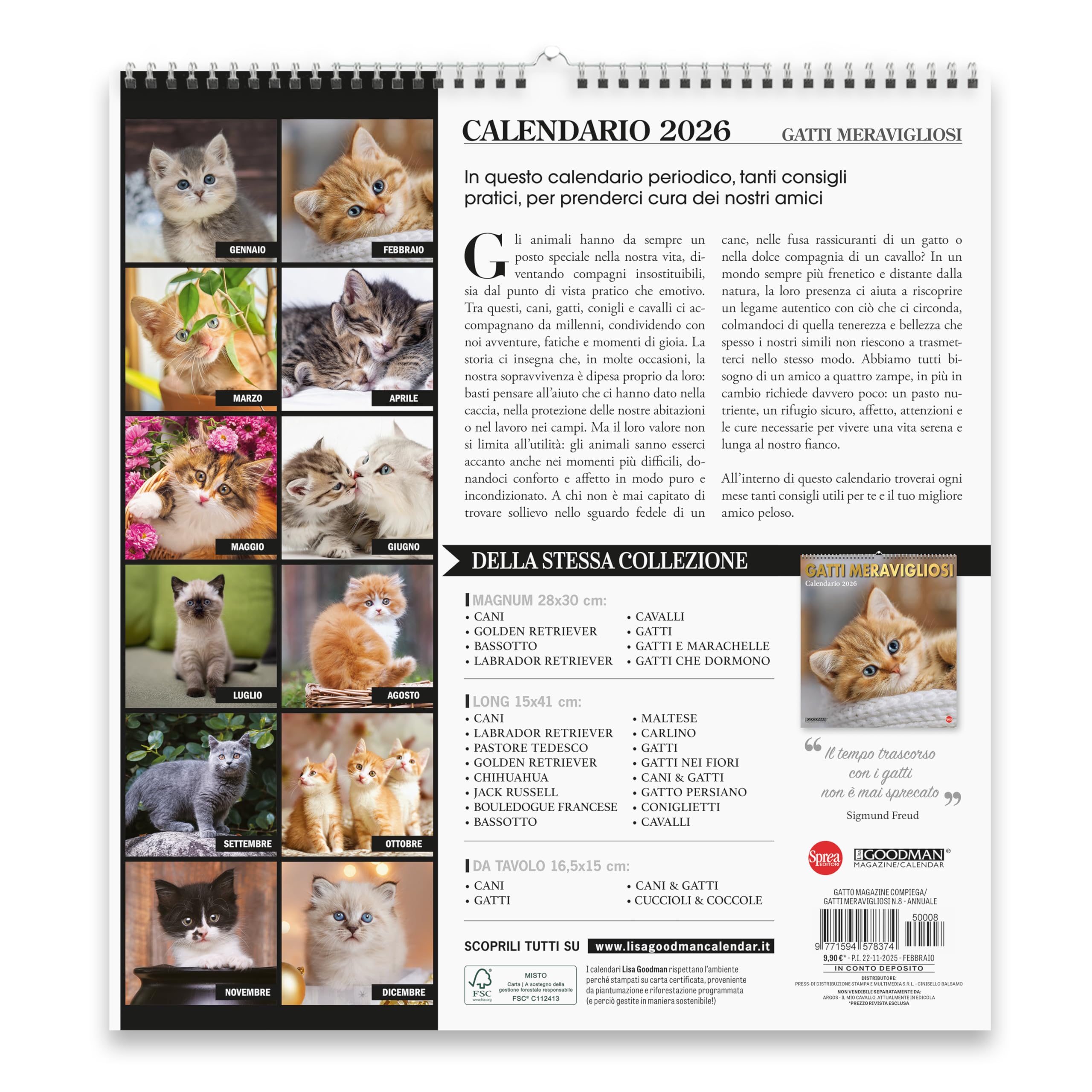 Sprea Gatti Meravigliosi Magnum 2026 calendario parete
