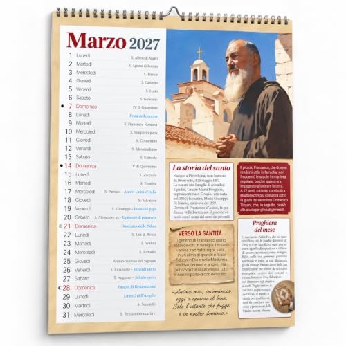 Sprea Padre Pio 2027 calendario con preghiere e citazioni