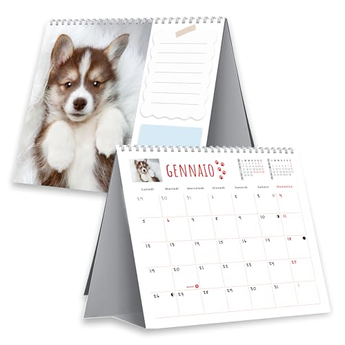 Sprea Cani 2026 calendario da tavolo fotografico 16,5x15