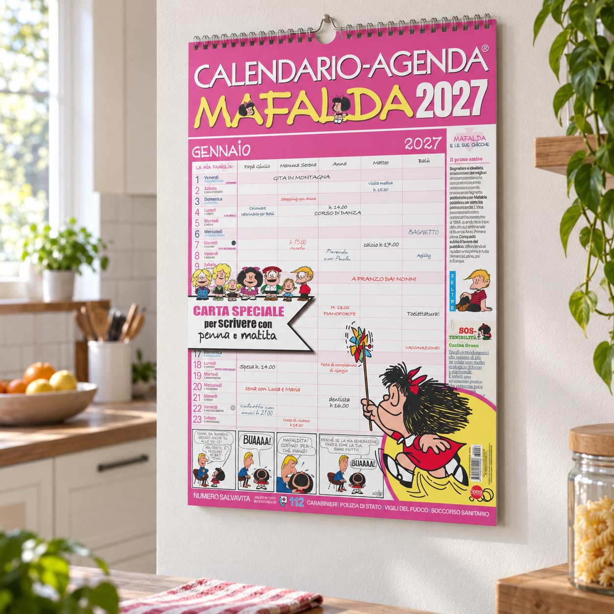 Sprea Mafalda 2027 calendario agenda da parete