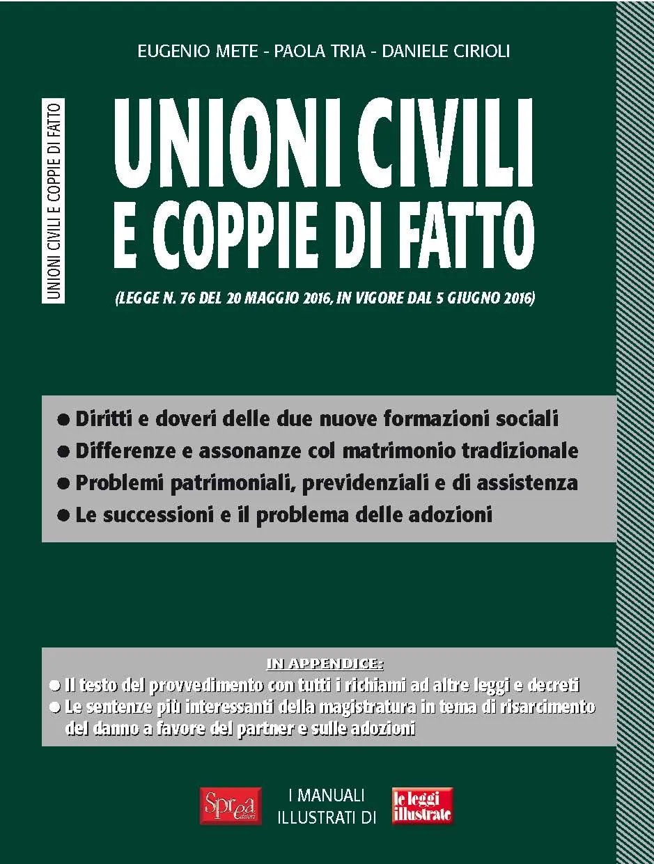 Sprea Libri Unioni civili e coppie di fatto libro