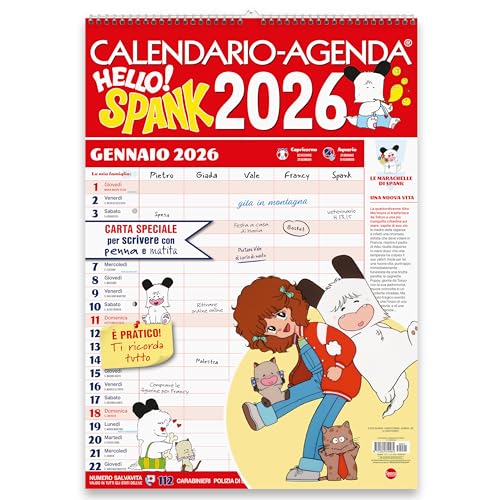 Sprea Hello Spank 2026 calendario agenda famiglia