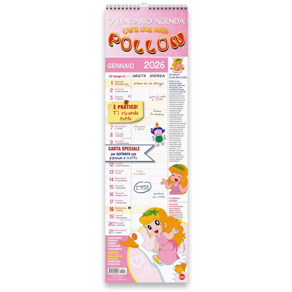 Sprea Pollon 2026 calendario agenda da muro illustrato
