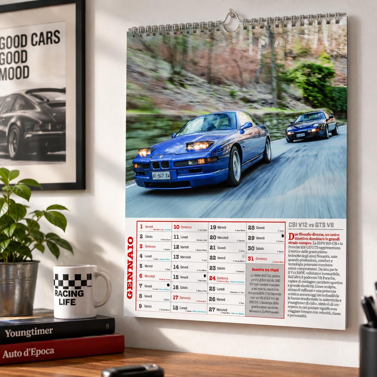 Sprea Calendario Youngtimer 2027 da muro auto anni 80