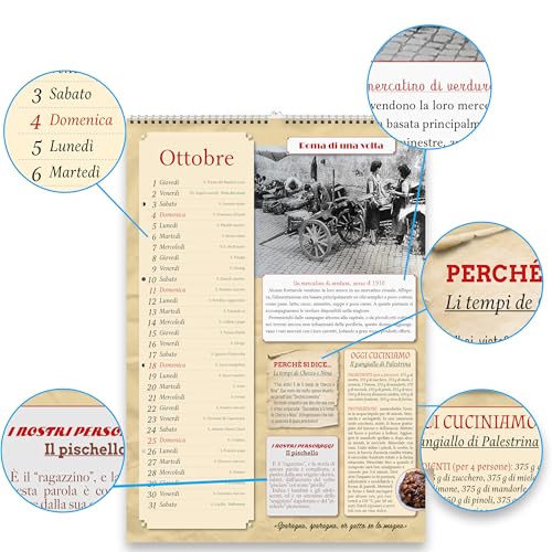 Sprea Roma 2026 calendario da parete foto d'epoca