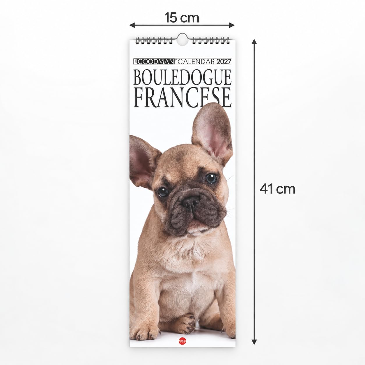 Sprea Bouledogue Francese Long 2027 calendario da parete 14,6x40,8