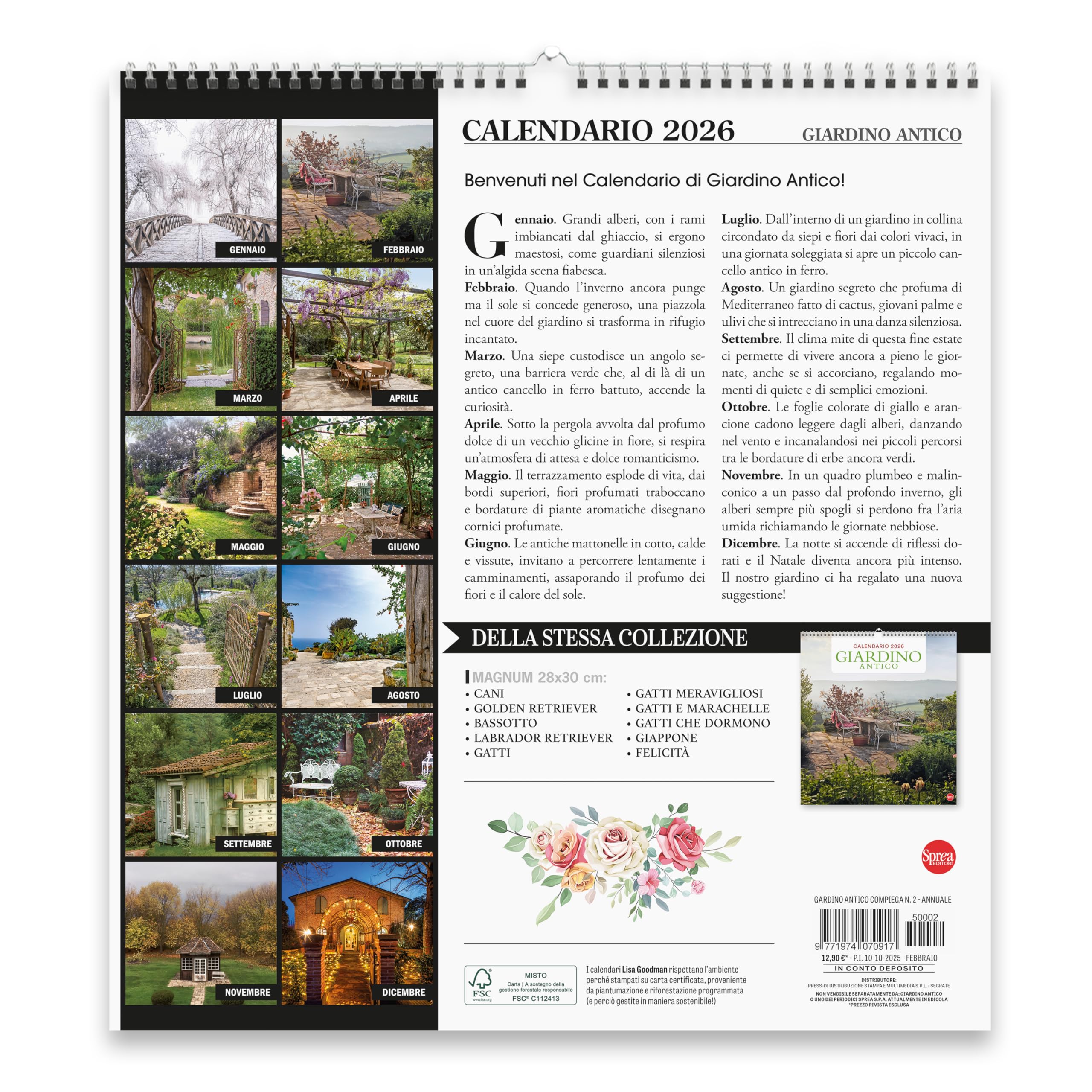 Sprea Giardino Antico Magnum 2026 calendario da parete