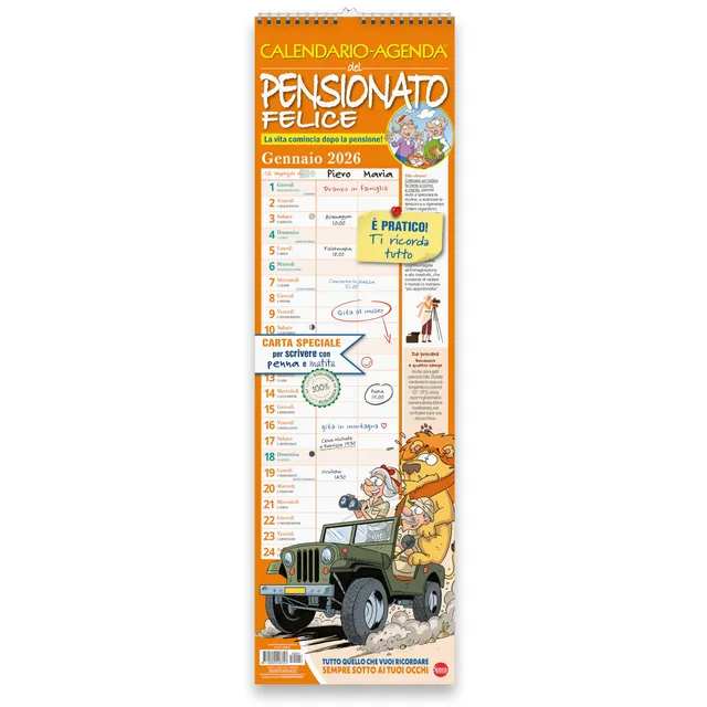 Sprea Pensionato 2026 calendario agenda 15x50 cm rigida