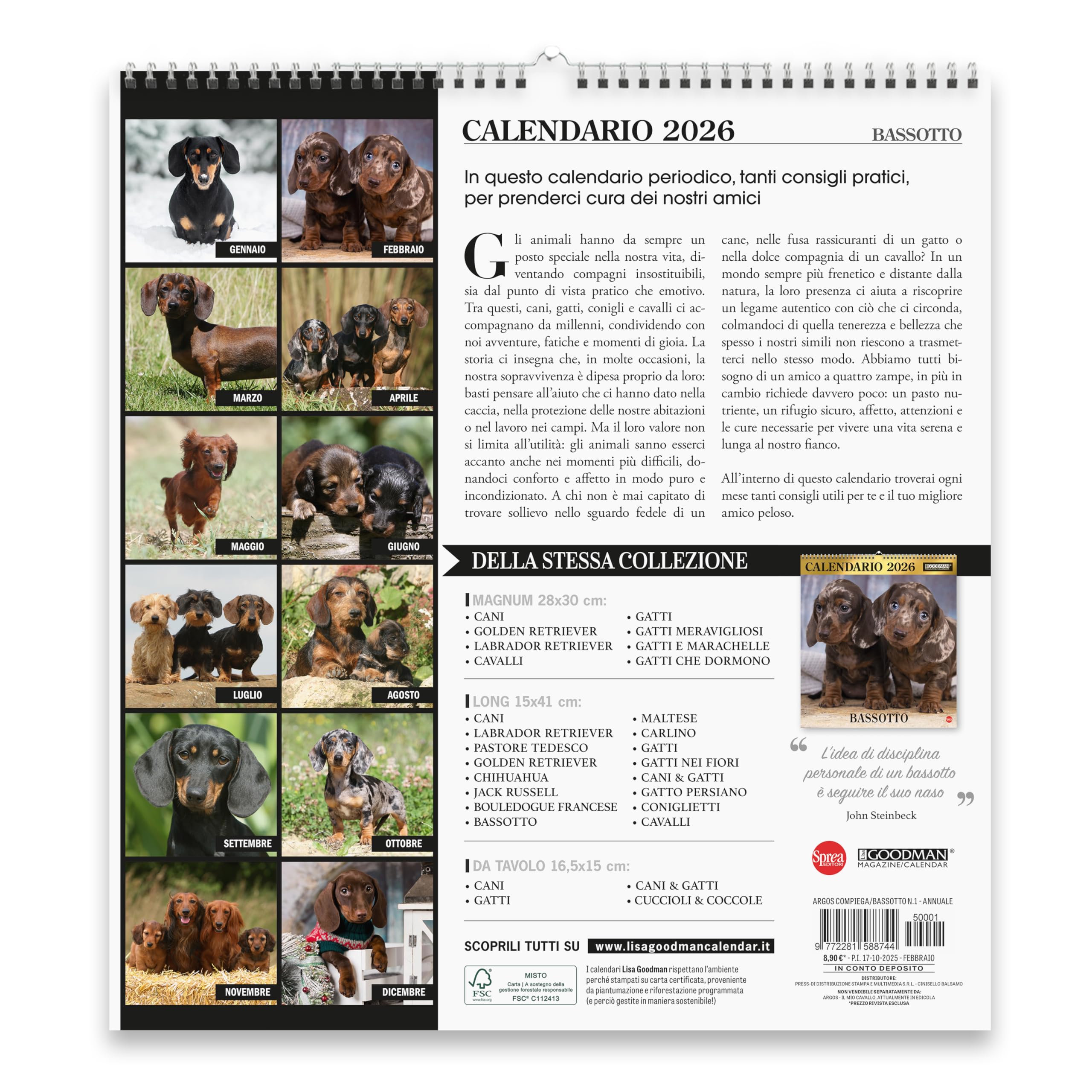 Sprea Bassotti Magnum 2026 calendario da parete consigli