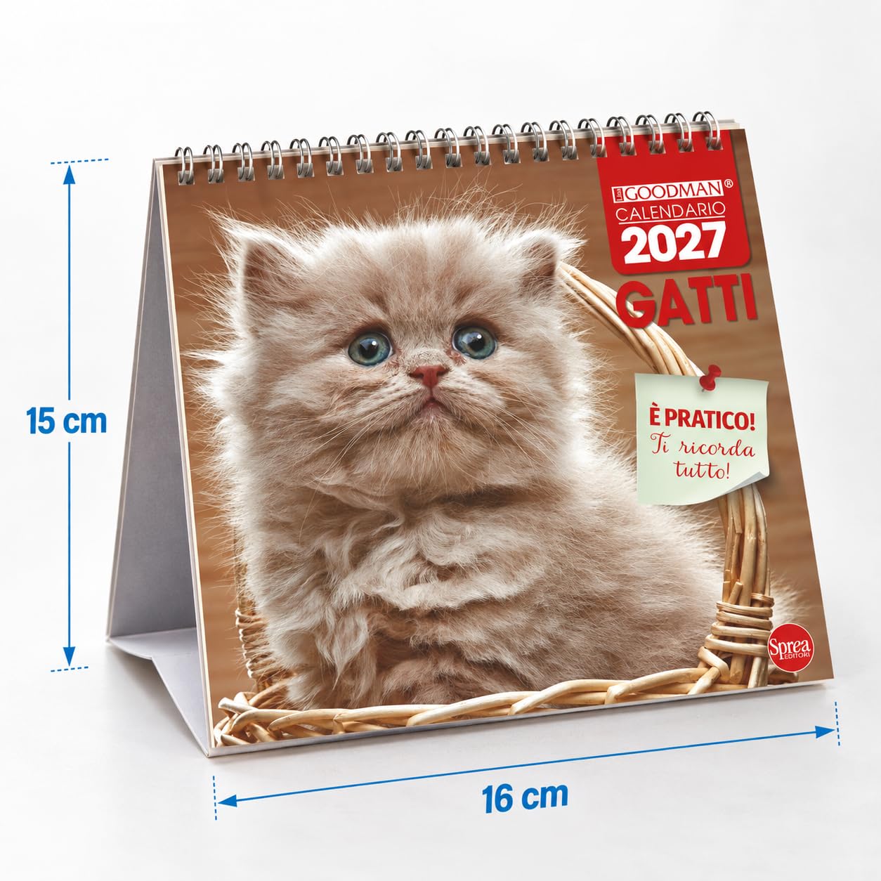 Sprea Gatti 2027 calendario da tavolo fotografico 16,5x15