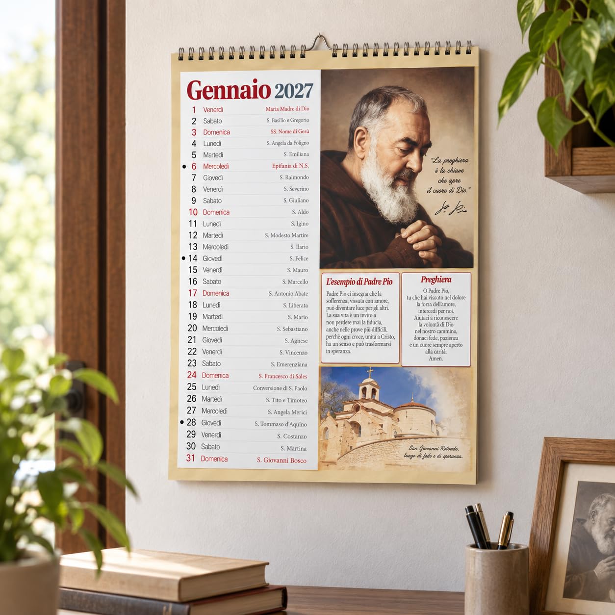 Sprea Padre Pio 2027 calendario con preghiere e citazioni