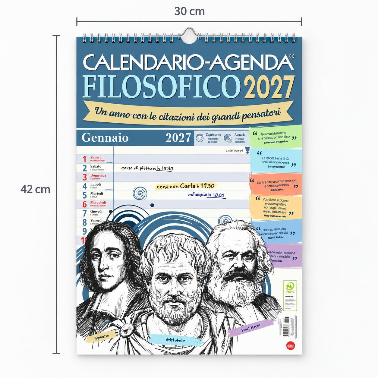 Sprea Calendario Agenda Filosofico 2027 con citazioni