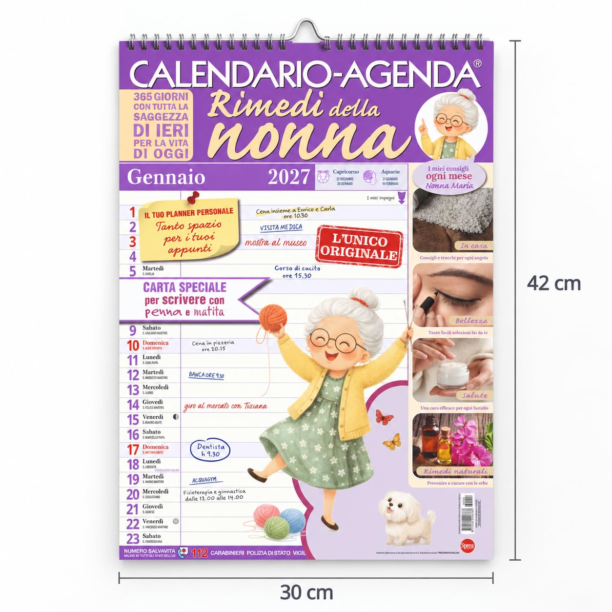 Sprea Rimedi della Nonna 2027 calendario da parete 30x42,5 cm