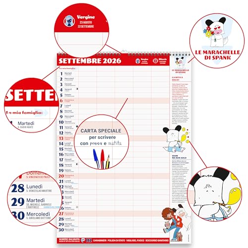 Sprea Hello Spank 2026 calendario agenda famiglia