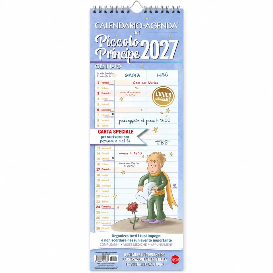 Sprea Piccolo Principe 2027 calendario agenda da parete