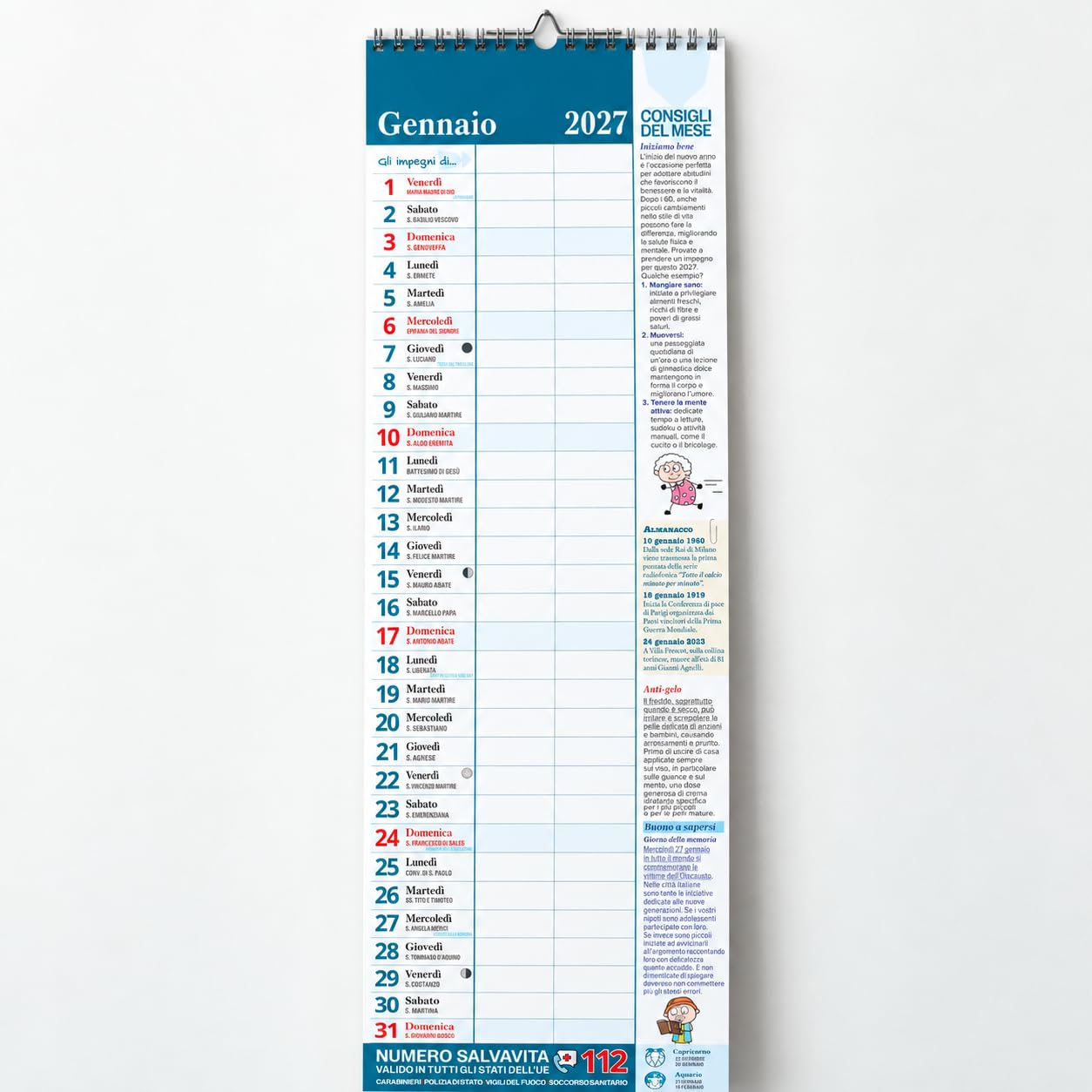 Sprea Calendario-Agenda dei Nonni 2027 calendario da parete 15x50 cm