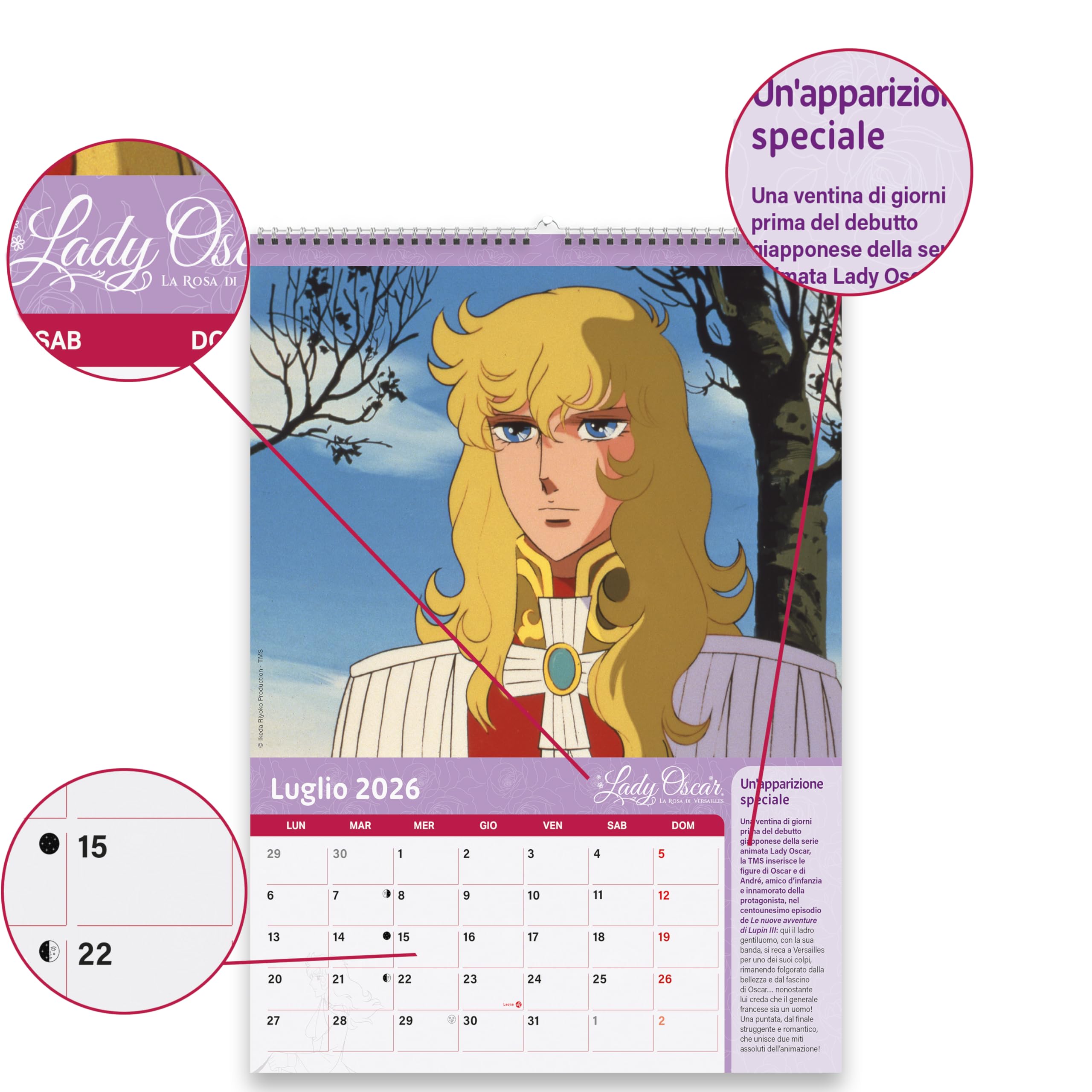 Sprea Lady Oscar 2026 calendario da parete illustrato