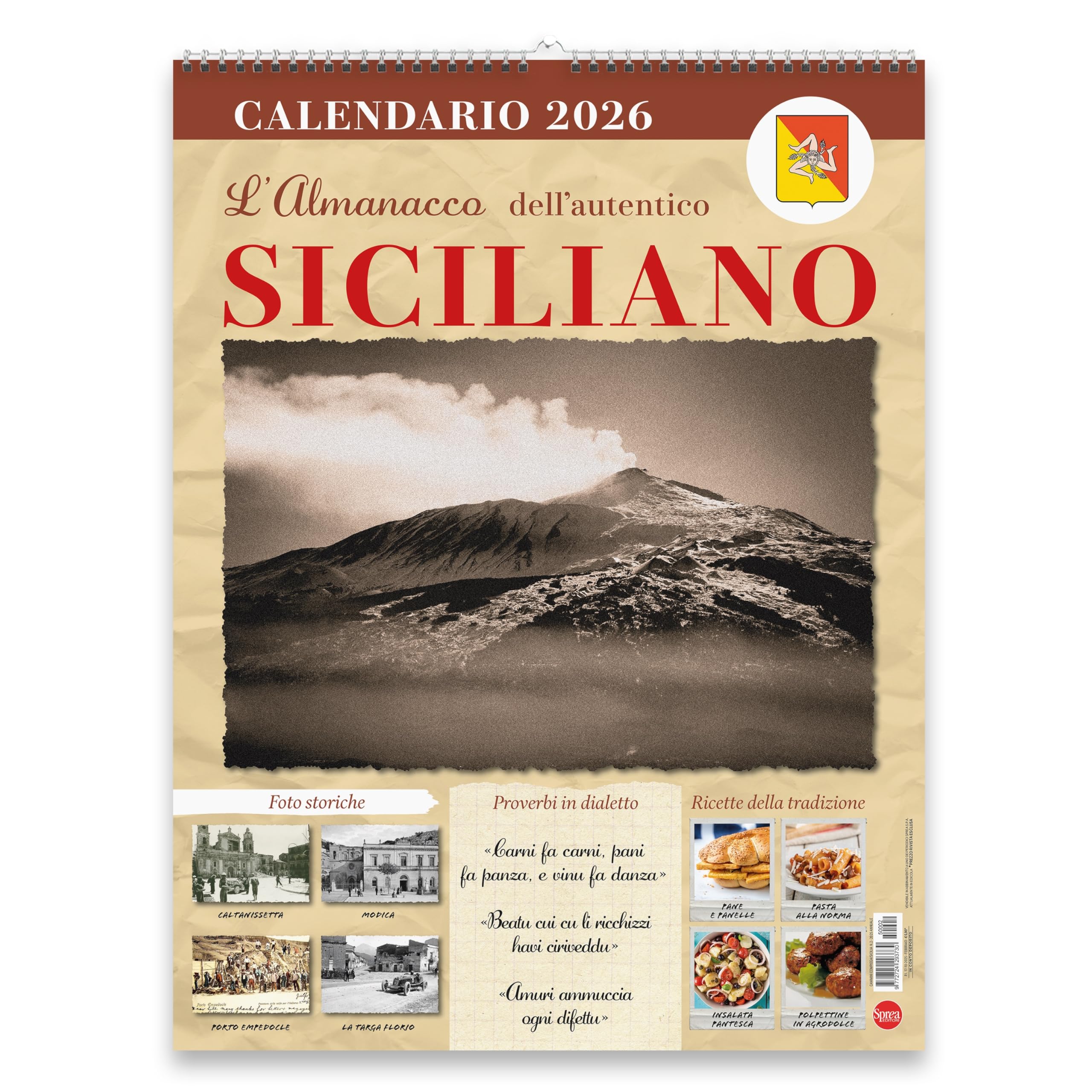 Sprea Calendario Sicilia 2026 da parete foto d'epoca