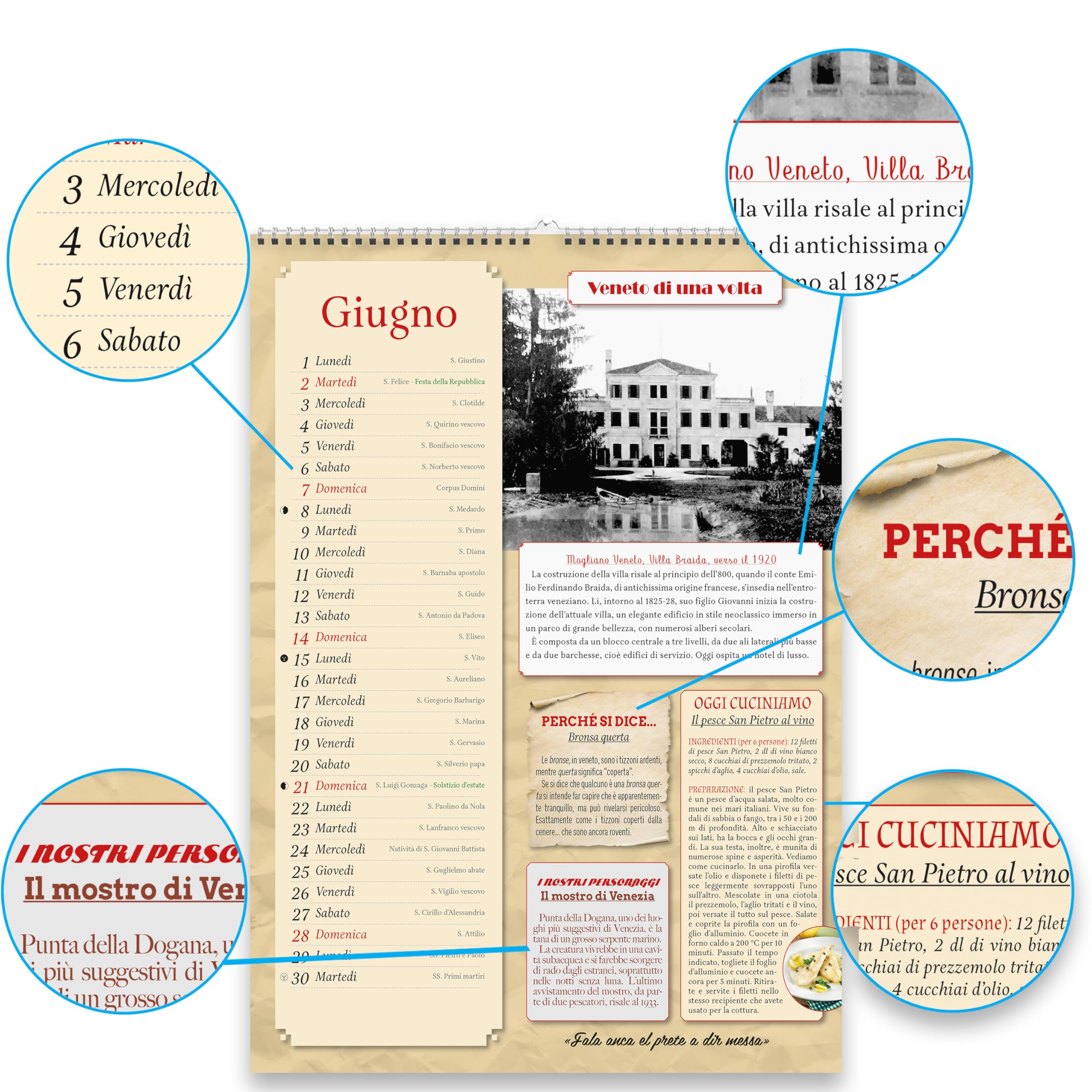 Sprea Calendario Veneto 2026 da parete foto d'epoca