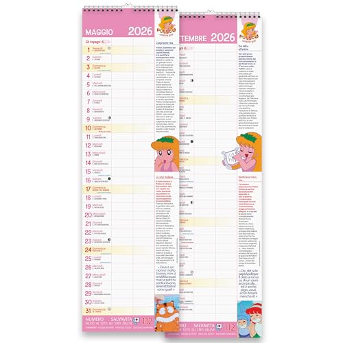 Sprea Pollon 2026 calendario agenda da muro illustrato