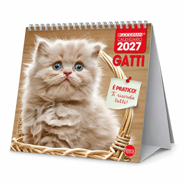 Sprea Gatti 2027 calendario da tavolo fotografico 16,5x15