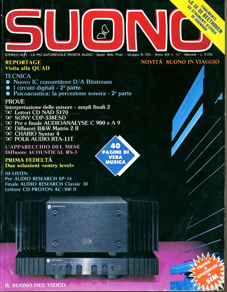 Suono n° 197 rivista numero singolo lettori CD