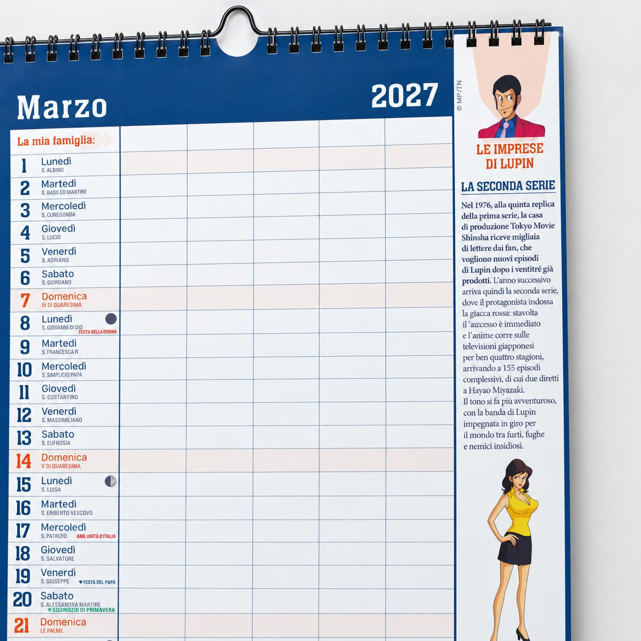 Sprea Lupin III 2027 calendario da parete ufficiale anime 30x42 circa
