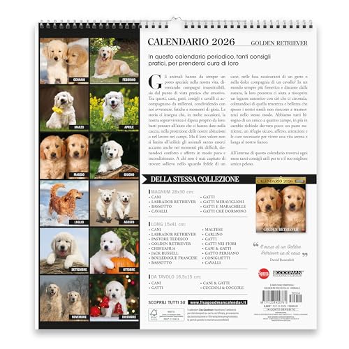 Sprea Golden Retriever Magnum 2026 calendario parete