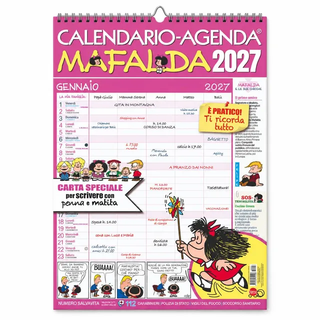 Sprea Mafalda 2027 calendario agenda da parete