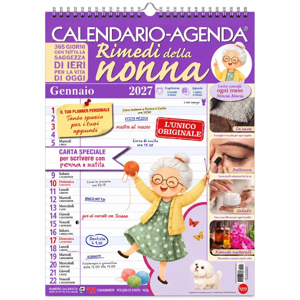 Sprea Rimedi della Nonna 2027 calendario da parete 30x42,5 cm