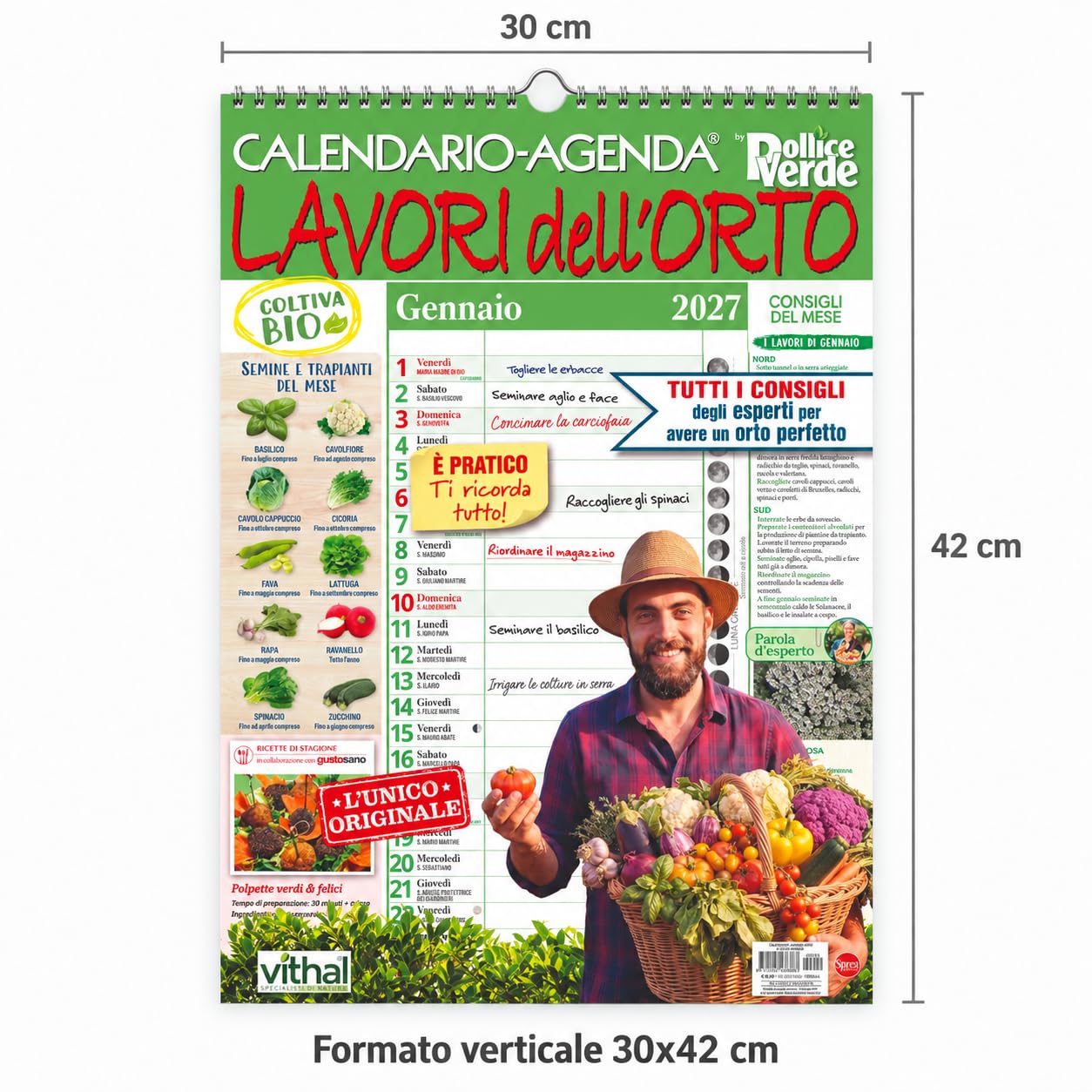 Sprea Lavori dell'Orto 2027 calendario agenda da parete